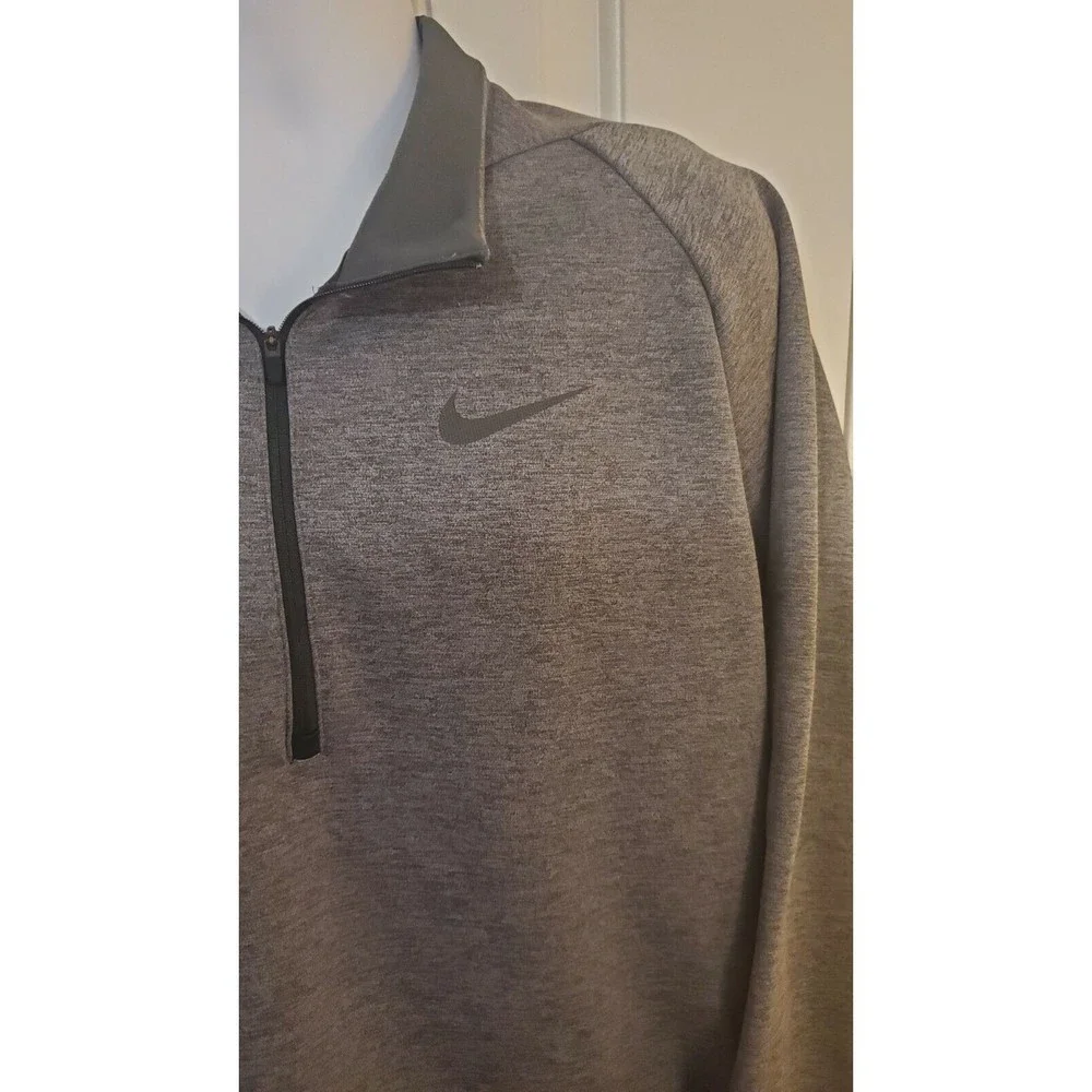 Nike Running Shirt 1/4 Zip Dri Fit Men's XL Gray Long Sleeve Active Wear EUC - Picture 2 of 5